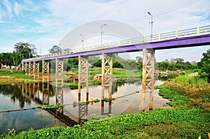 Purple Bridge across Sakae Krang River, Uthai Thani
Â 